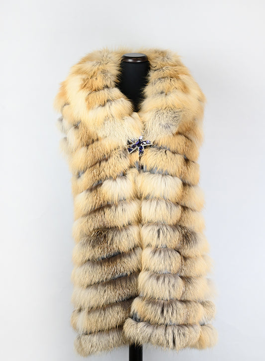 Who*s Who Gilet di pelliccia volpe beige - Tg.