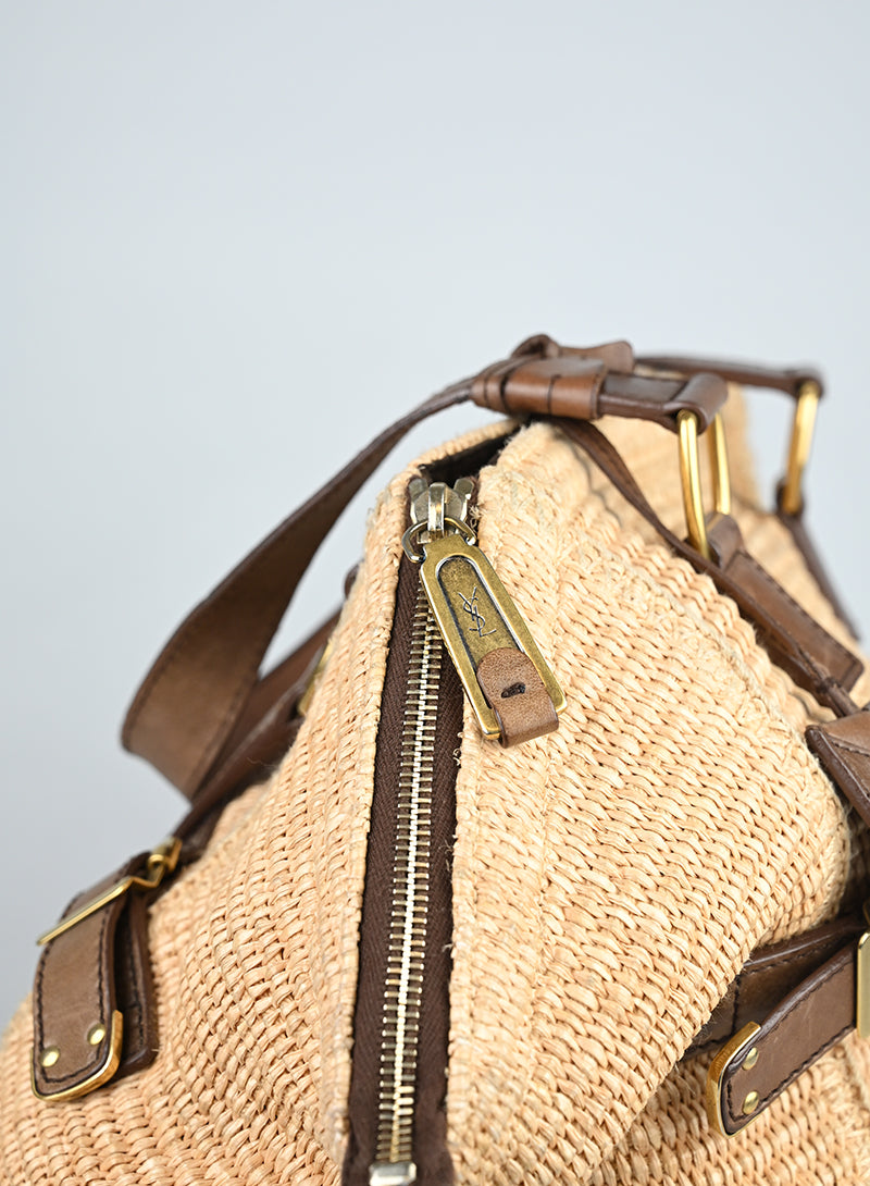 Saint Laurent Borsa Downtown in rafia beige