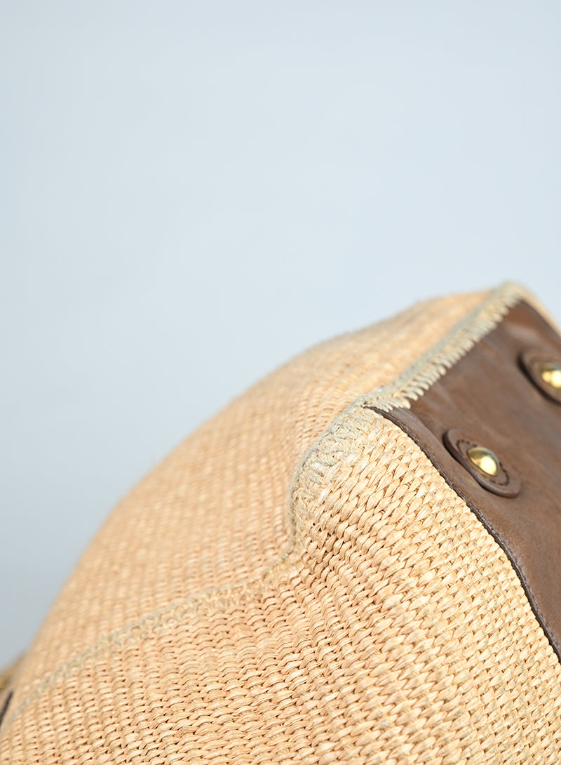 Saint Laurent Borsa Downtown in rafia beige