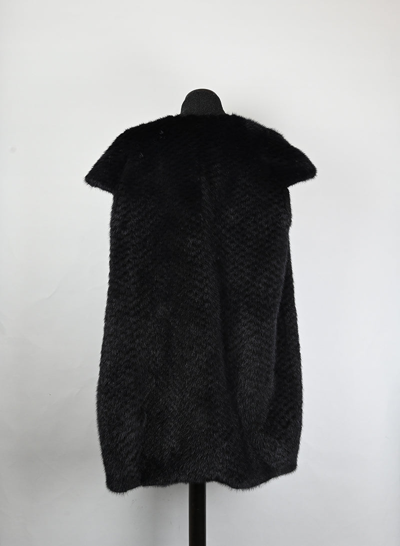 Yves Salomon Gilet in visone nero - Tg. 42
