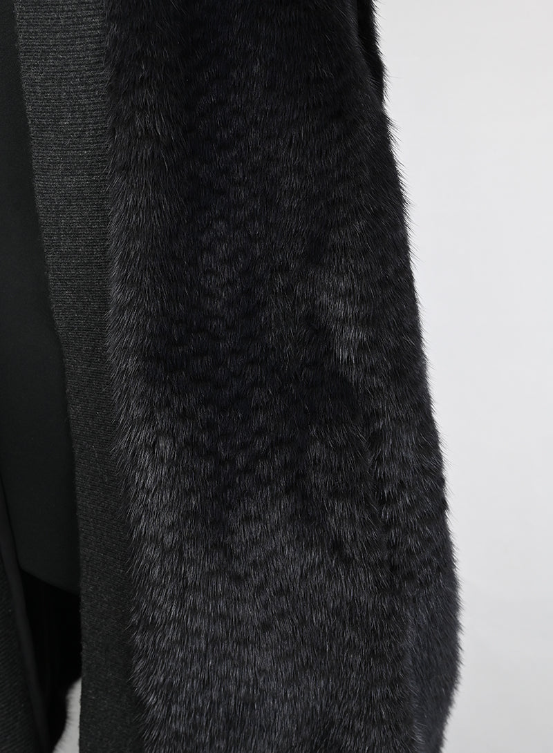 Yves Salomon Gilet in visone nero - Tg. 42