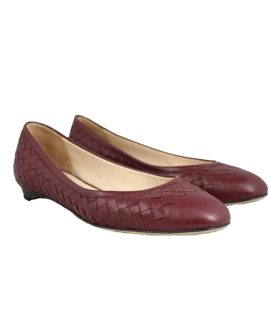 Bottega Veneta Ballerine in pelle intrecciata bordeaux - N. 37 -  lesleyluxuryvintage