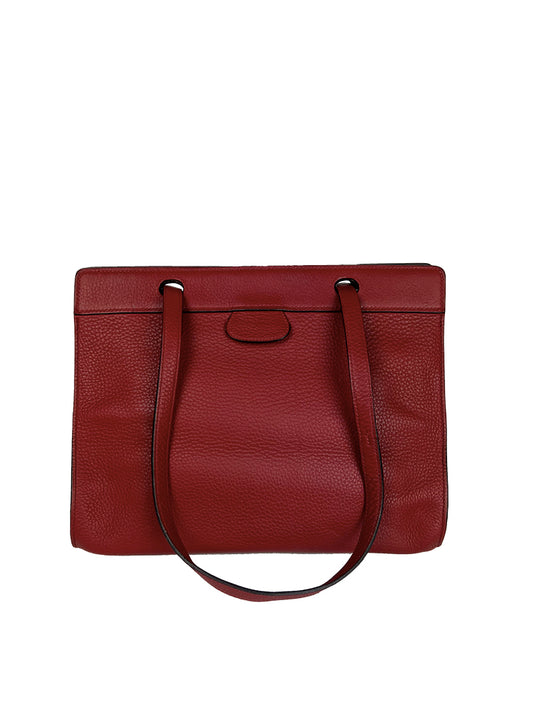 Hermès squared shoulder bag in burgundy leather