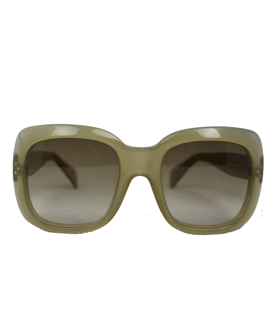 Celine Occhiali acetati verdi con montatura quadrata -  lesleyluxuryvintage