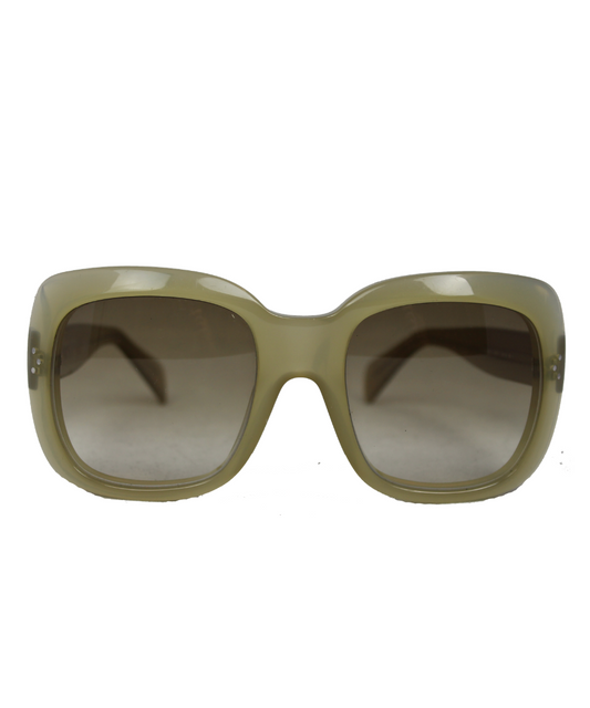 Celine Occhiali acetati verdi con montatura quadrata -  lesleyluxuryvintage