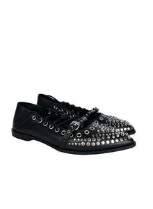 Alexander McQueen Ballerine in pelle nera con studs - N. 38