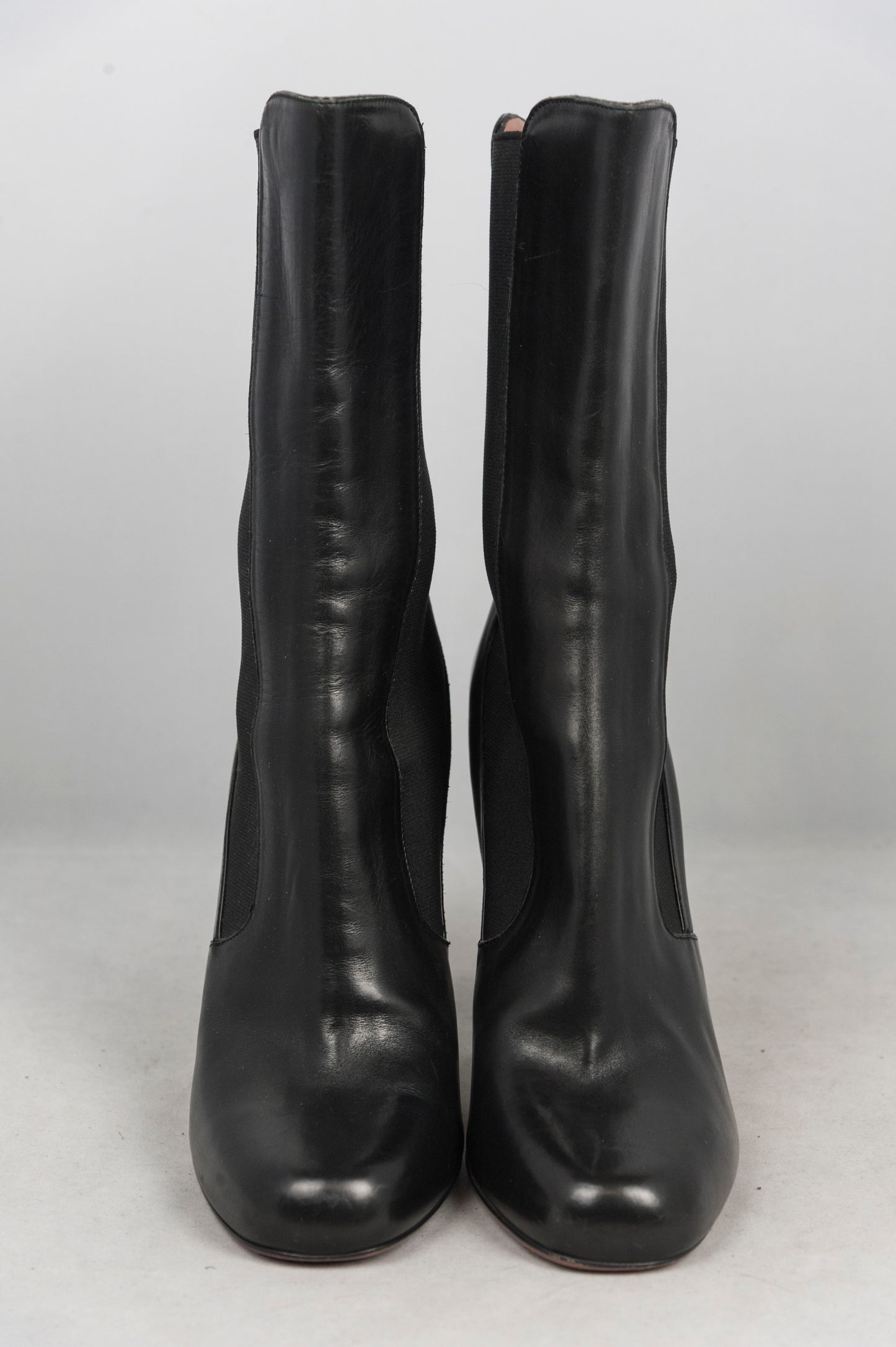 ALAÏA Stivaletti in pelle nera con fascia elastica - N. 39 -  lesleyluxuryvintage