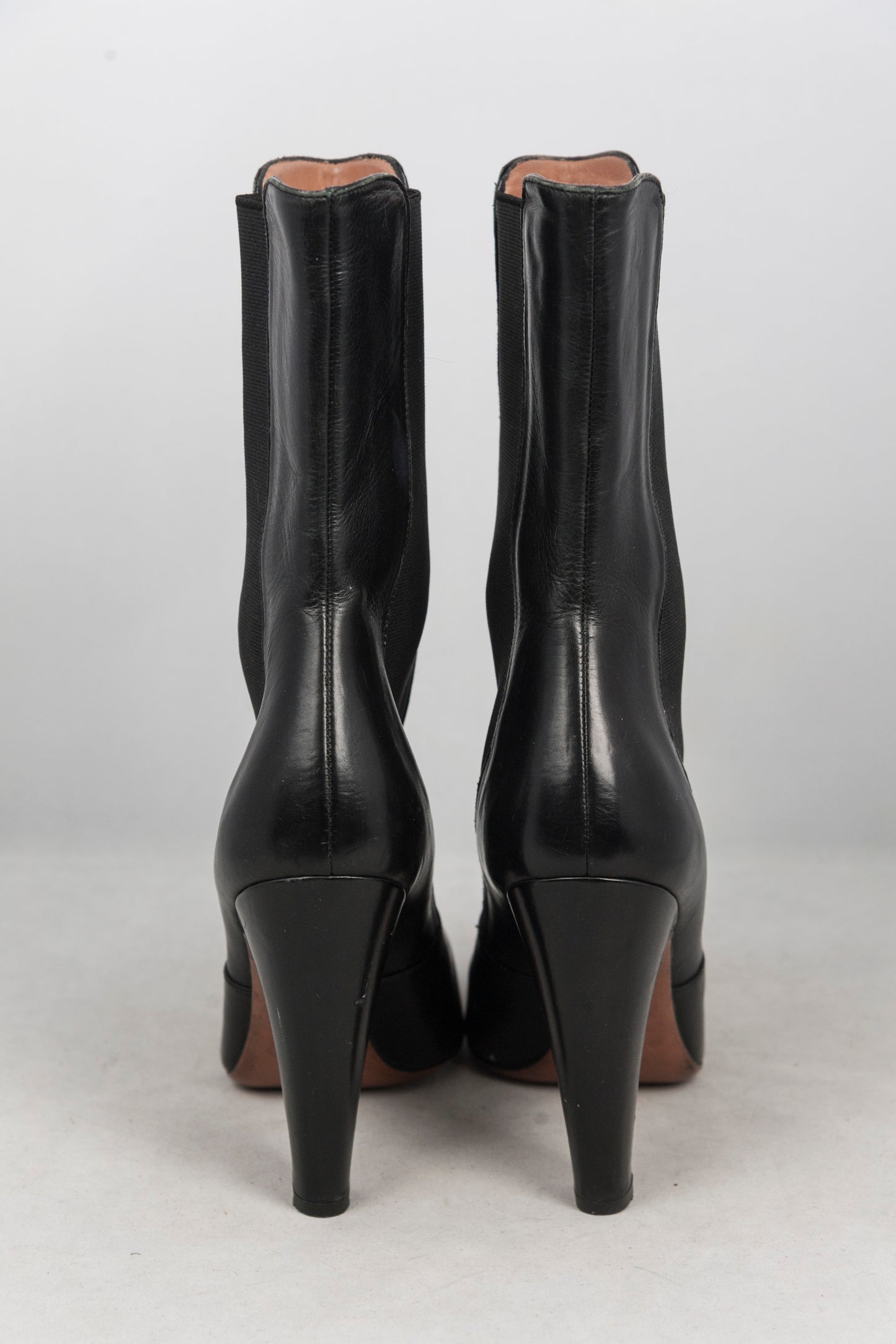 ALAÏA Stivaletti in pelle nera con fascia elastica - N. 39 -  lesleyluxuryvintage