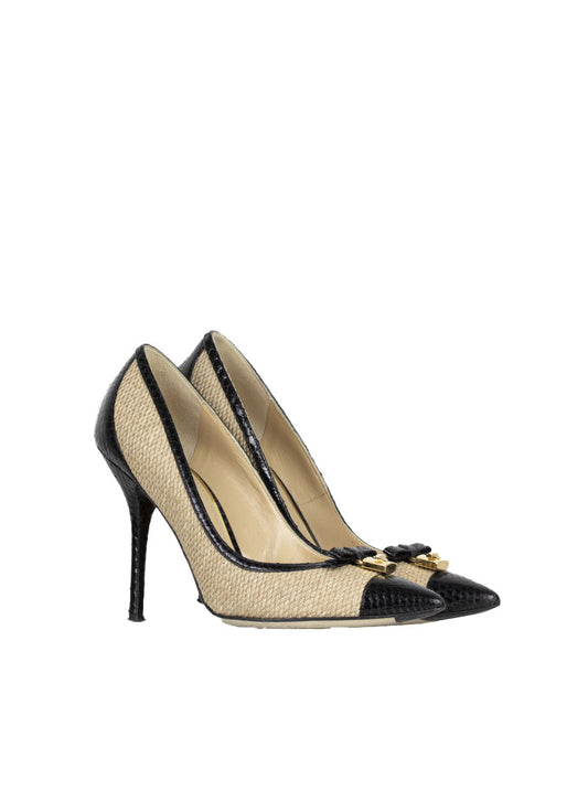 Dolce &amp; Gabbana Pumps in raffia and black toe - N. 38