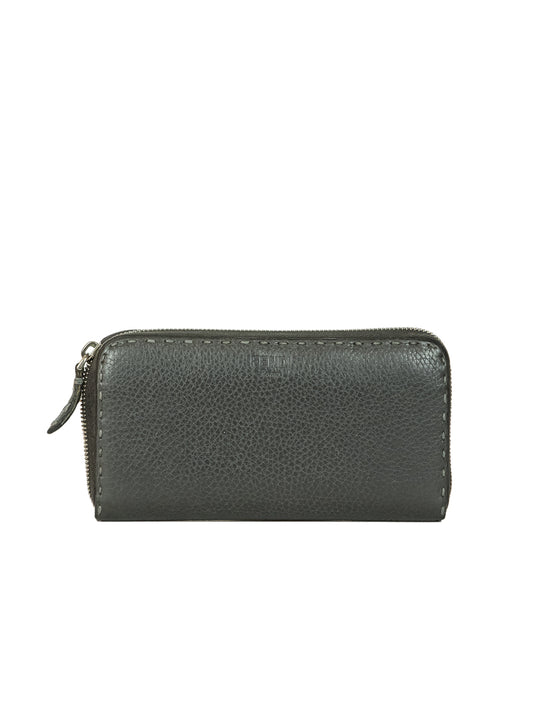 Fendi Selleria Gray leather wallet