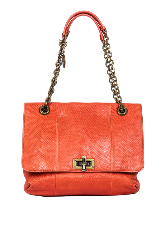 Lanvin Happy Bag in coral leather