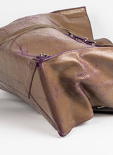 Load image into Gallery viewer, Balenciaga Papier Classic shopper in brown and purple leather
