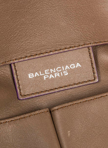 Balenciaga Shopper Papier Classic in pelle marrone e viola