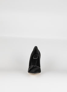 Dior Décolléte in raso nero con tulipano - N. 40