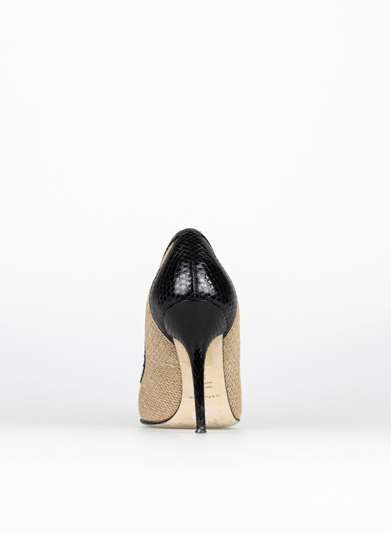 Dolce &amp; Gabbana Pumps in raffia and black toe - N. 38