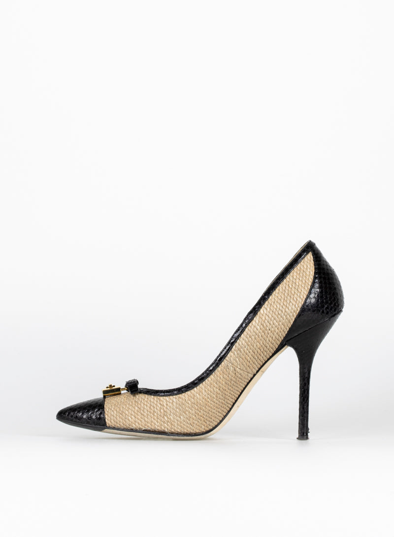 Dolce &amp; Gabbana Pumps in raffia and black toe - N. 38