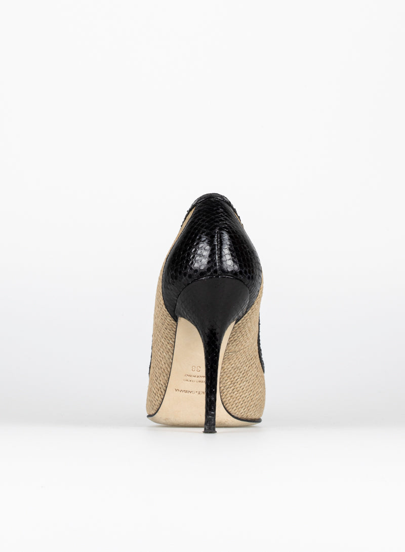 Dolce &amp; Gabbana Pumps in raffia and black toe - N. 38