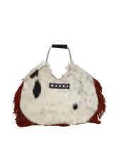 Load image into Gallery viewer, MARNI Borsa in cavallino bianco con frange
