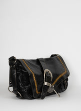 Carica l&#39;immagine nel visualizzatore di Gallery, Dior Borsa a tracolla Gaucho in pelle nera
