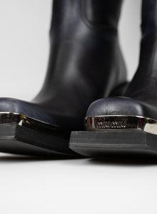 Miu Miu Stivali con tacco in pelle nera - N. 37 cm
