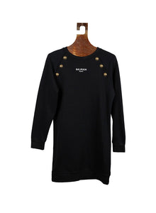 Balmain Felpa lunga nera con logo - Tg. 40