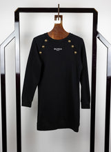 Load image into Gallery viewer, Balmain Felpa lunga nera con logo - Tg. 40
