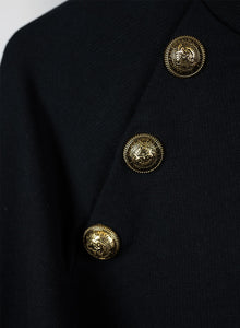 Balmain Felpa lunga nera con logo - Tg. 40