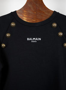 Balmain Felpa lunga nera con logo - Tg. 40