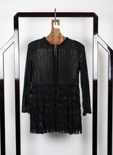 Load image into Gallery viewer, CabanRomantic Black suede duster coat with fringes - Size. 44
