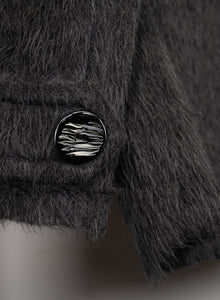 Prada Cappottino grigio con collo azzurro - Tg. 38
