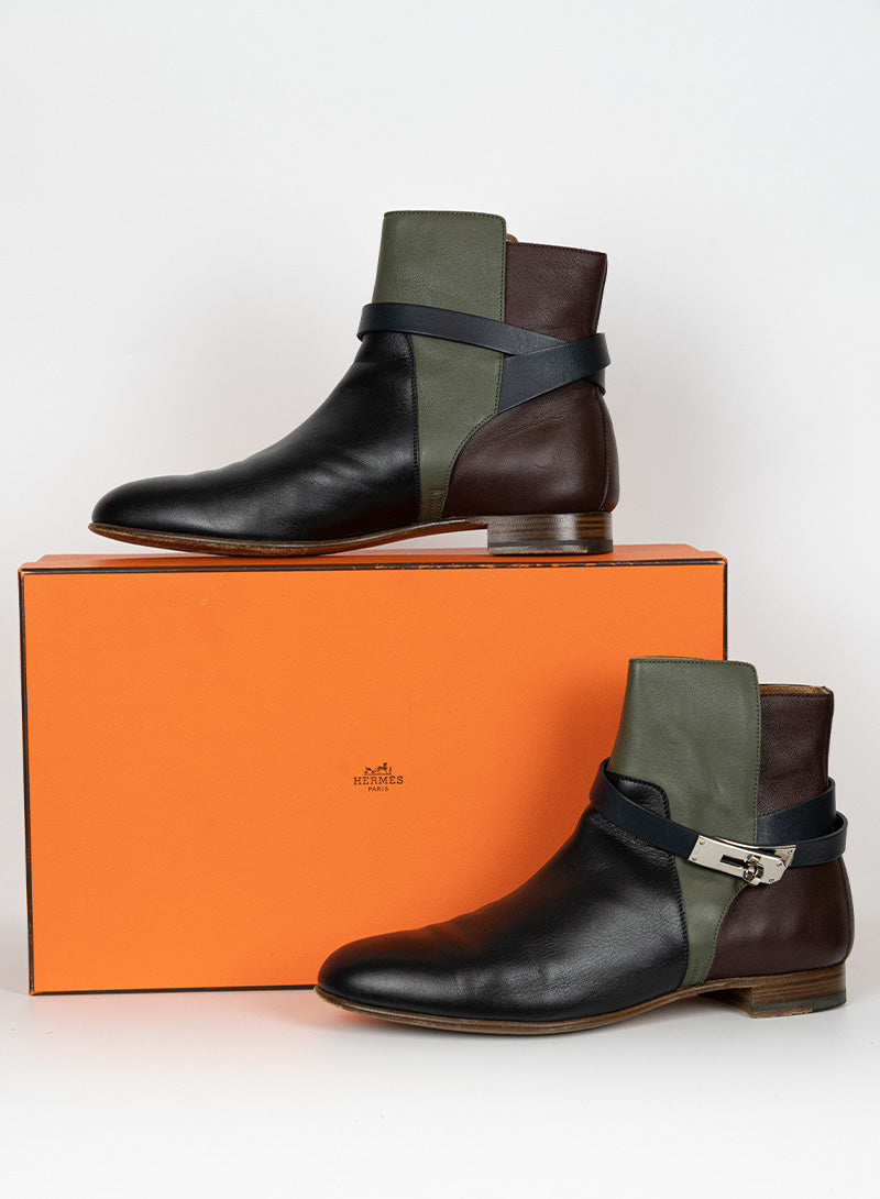 Hermès Stivaletti in pelle tricolor - N. 40