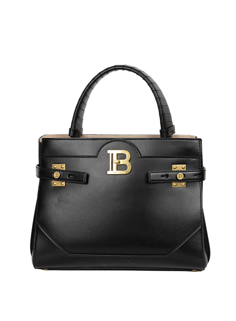 Balmain Borsa rettangolare in pelle nera