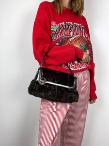 Fendi Borsa a spalla Chef in pelliccia marrone