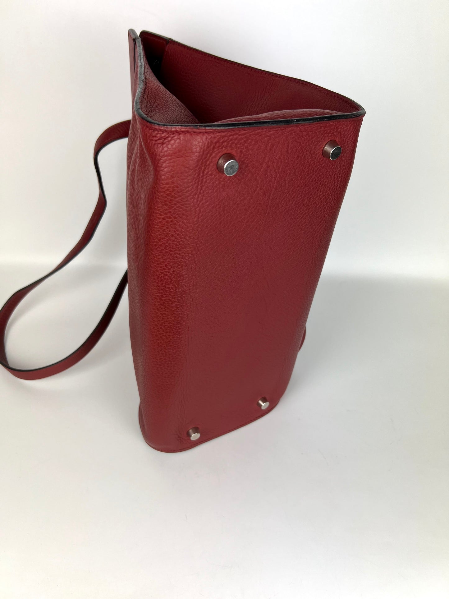 Hermès Borsa a spalla squadrata in pelle bordeaux