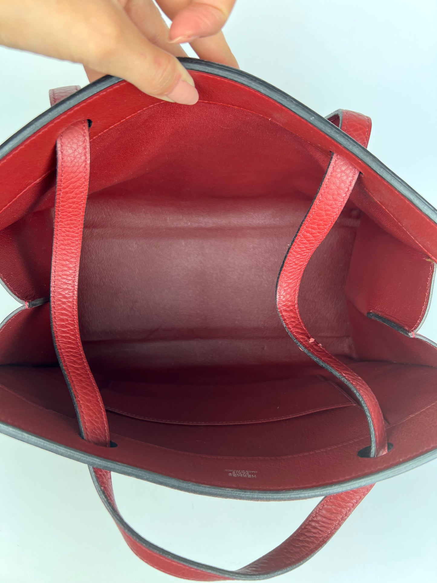 Hermès Borsa a spalla squadrata in pelle bordeaux