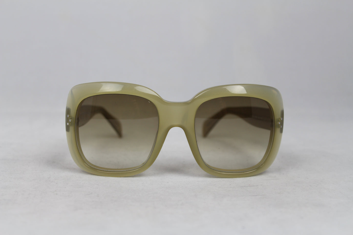 Celine Occhiali acetati verdi con montatura quadrata -  lesleyluxuryvintage