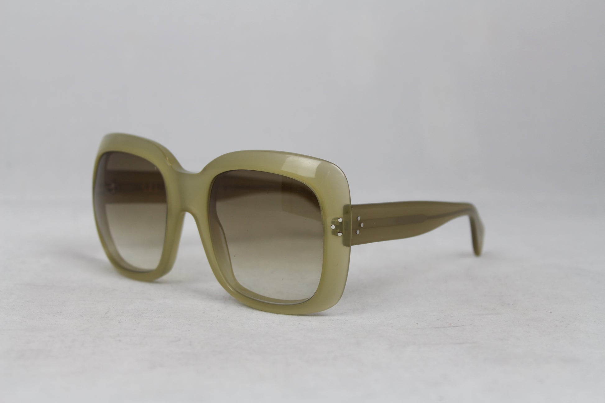 Celine Occhiali acetati verdi con montatura quadrata -  lesleyluxuryvintage