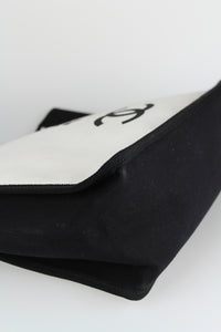 Chanel Shopper 5x5 in tessuto bianco e nero