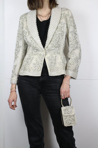 Giorgio Armani Giacca ricamata perline con borsina - Tg. 42
