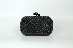 Bottega Veneta Pochette Knot in vernice nera