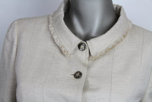 Carica l&#39;immagine nel visualizzatore di Gallery, Chanel Giacca in lino colore panna frange - Tg. 44 -  lesleyluxuryvintage
