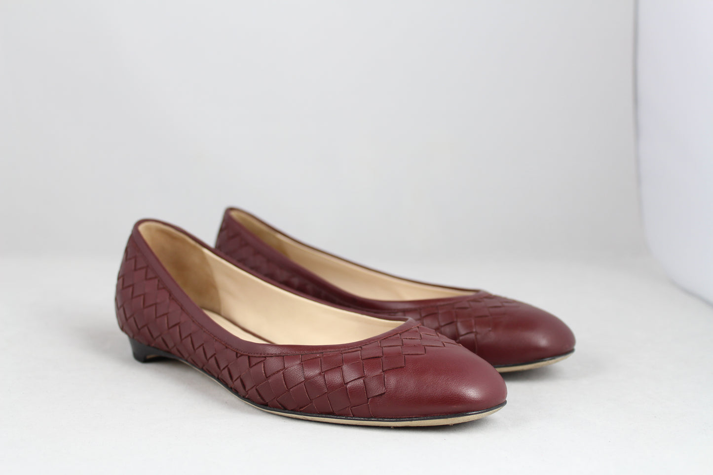 Bottega Veneta Ballerine in pelle intrecciata bordeaux - N. 37 -  lesleyluxuryvintage