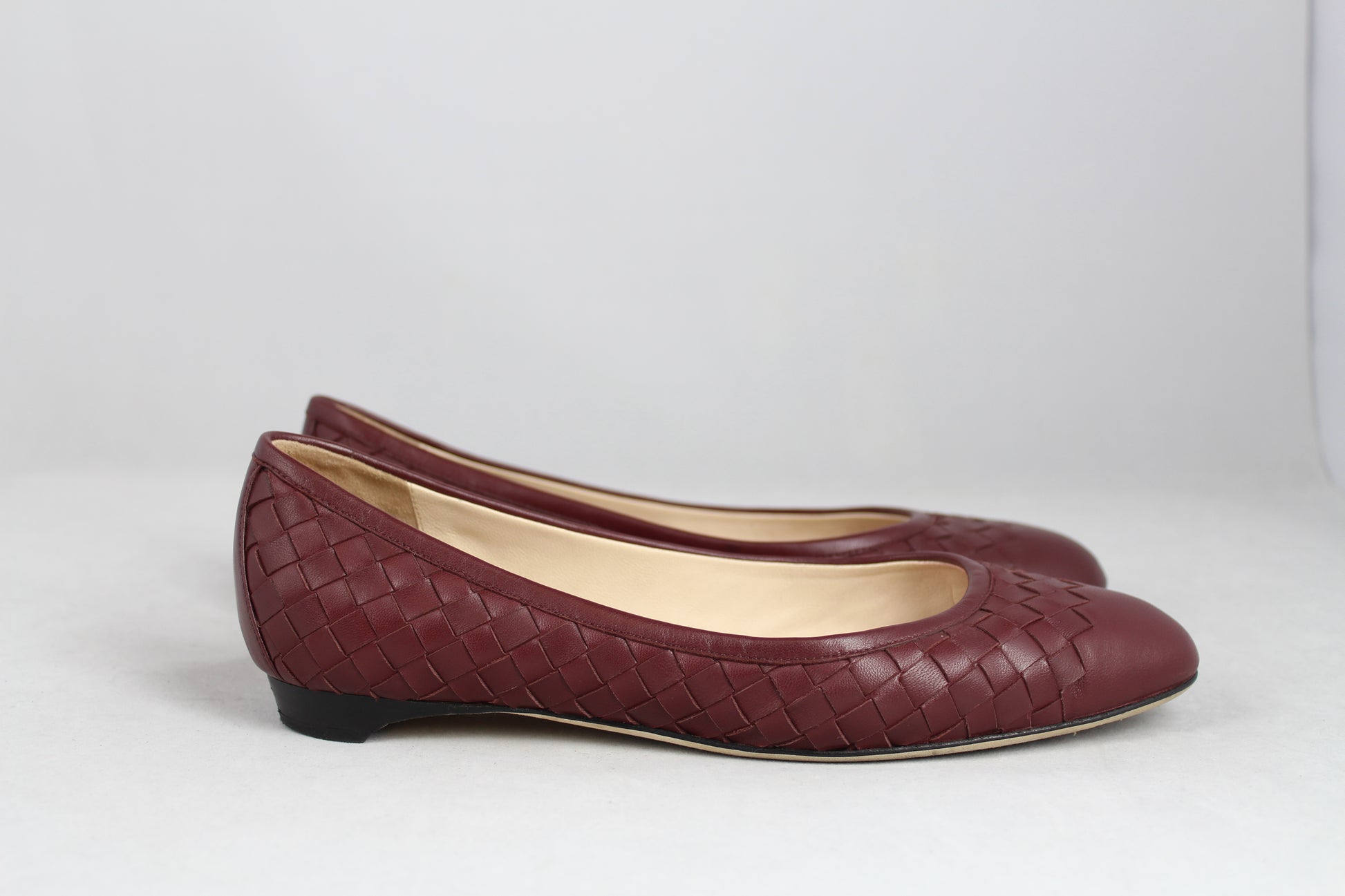 Bottega Veneta Ballerine in pelle intrecciata bordeaux - N. 37 -  lesleyluxuryvintage