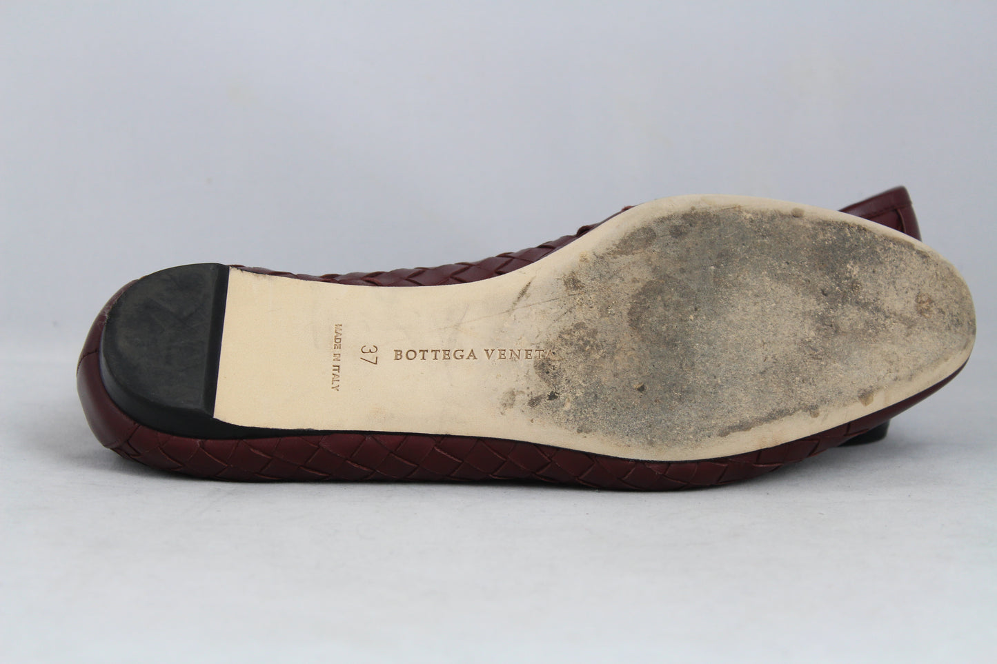 Bottega Veneta Ballerine in pelle intrecciata bordeaux - N. 37 -  lesleyluxuryvintage