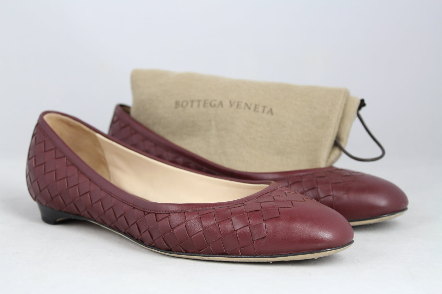 Bottega Veneta Ballerine in pelle intrecciata bordeaux - N. 37 -  lesleyluxuryvintage