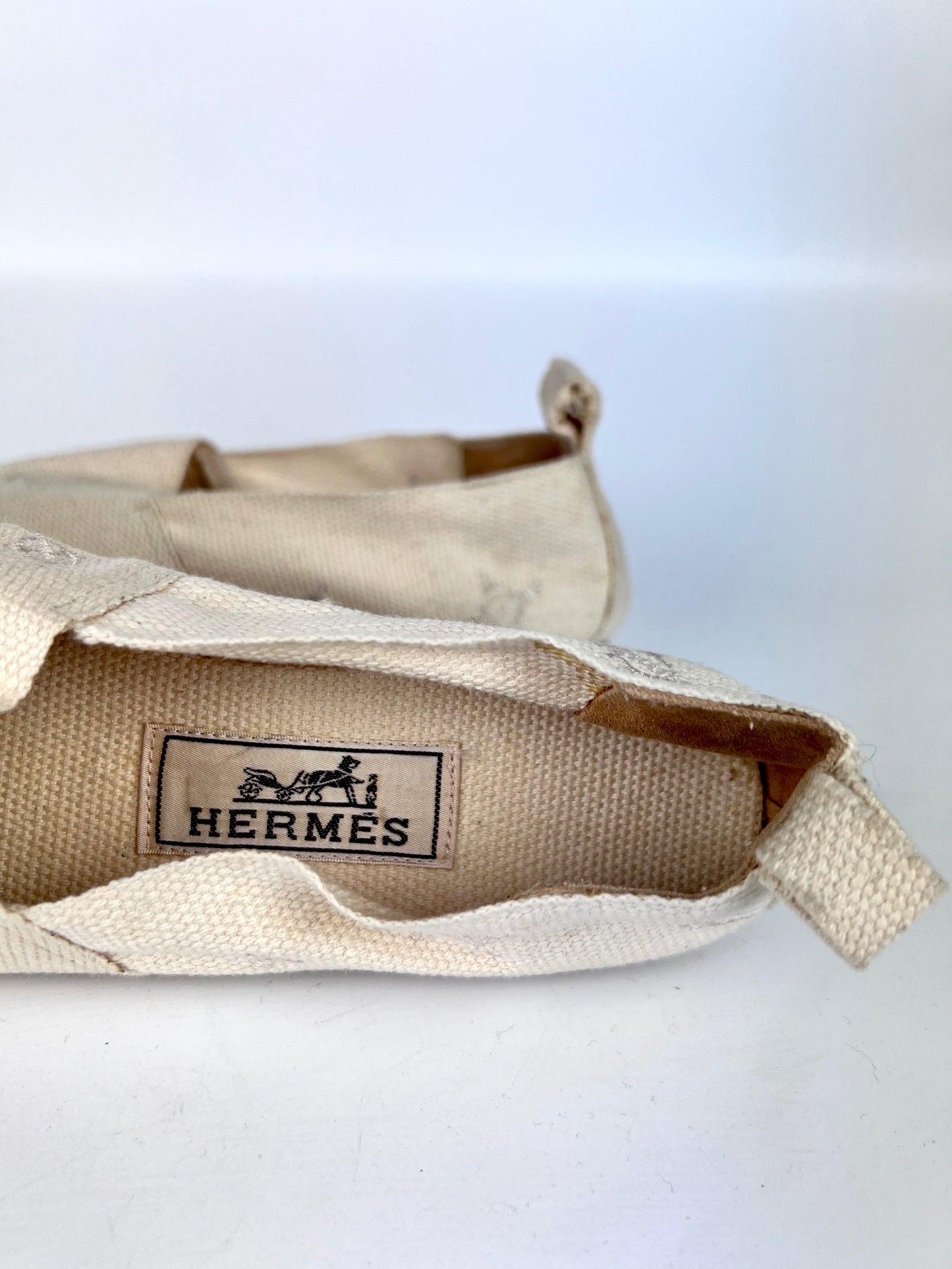 Hermès Espadrilles in ivory canvas - N. 36