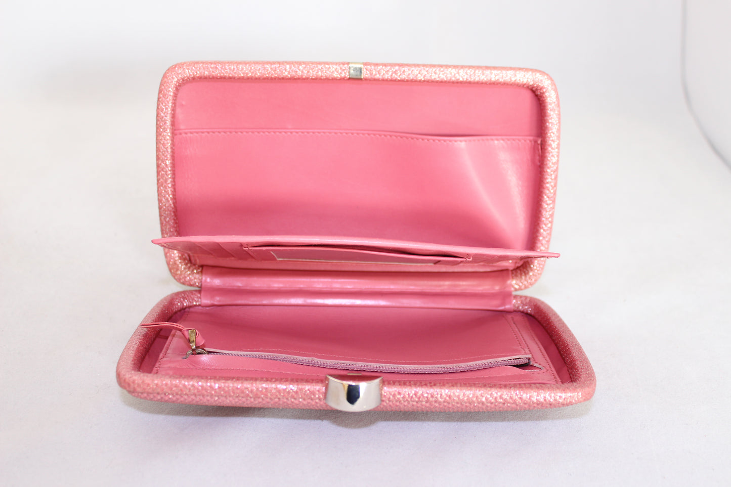 Sergio Rossi Pochette rosa in lurex rigida -  lesleyluxuryvintage