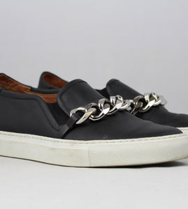 Givenchy Sneakers slip on in pelle nera con catena - N. 37