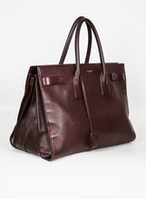 Carica l&#39;immagine nel visualizzatore di Gallery, Saint Laurent Borsa Sac de jour Large in pelle color prugna

