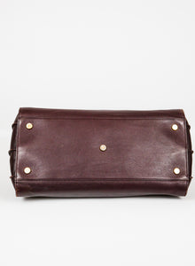 Saint Laurent Borsa Sac de jour Large in pelle color prugna